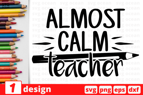 Almost Calm Teacher: A Versatile Graphic Design Asset for Crafts and Creative Projects