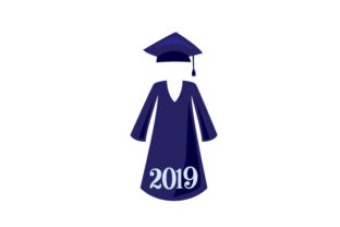 Cap and Gown in a Navy Blue Color 2019: A Versatile Graphic Design Asset for School Amp Crafts