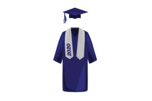Cap and Gown in Navy Blue with Tassel 2020 for Crafts and School Amp Projects