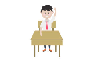 Kid Sitting at Desk Raising Hand: Crafts and School Amp Review