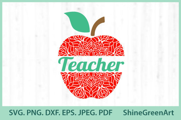 Teacher Mandala - Apple Teacher: A Versatile Graphic Design Asset for Local Crafts Businesses